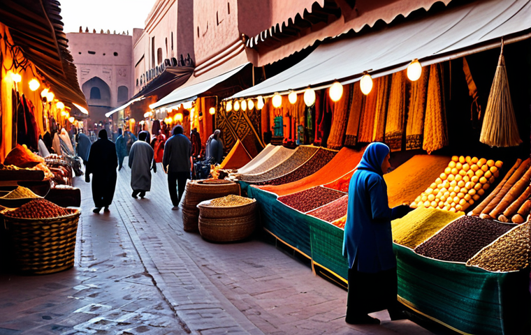 숏폼 콘텐츠 제작을 위한 브레인스토밍 기법 - **
"A bustling souk scene in Marrakech, Morocco, filled with vibrant textiles, spices, and handcraf...